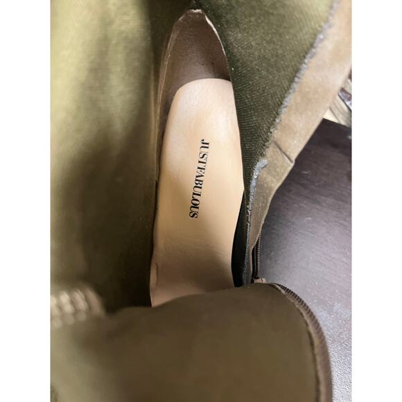 Just Fabulous Olive Green Long Boots Size 8.5 - Picture 7 of 9